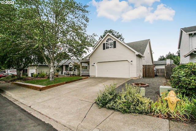 view of front facade featuring a garage