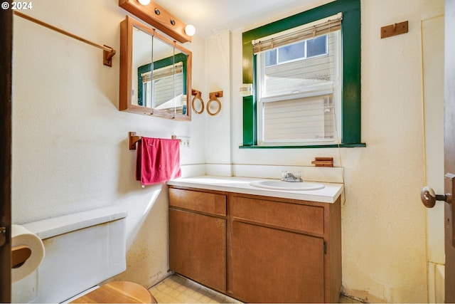 bathroom with vanity and toilet