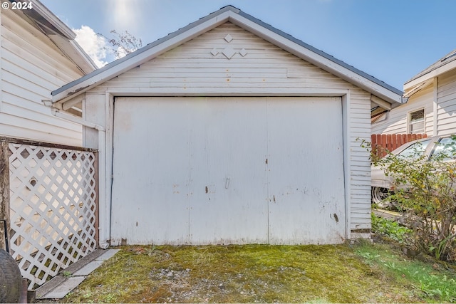 view of garage