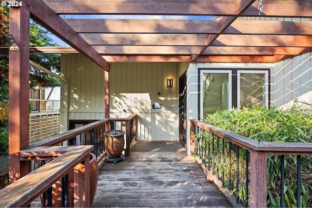 deck featuring a pergola