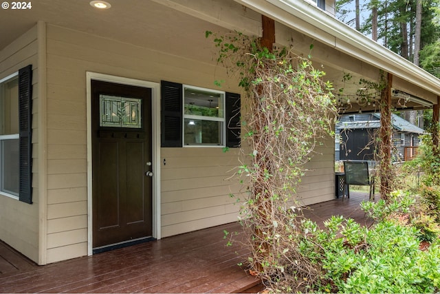 view of doorway to property