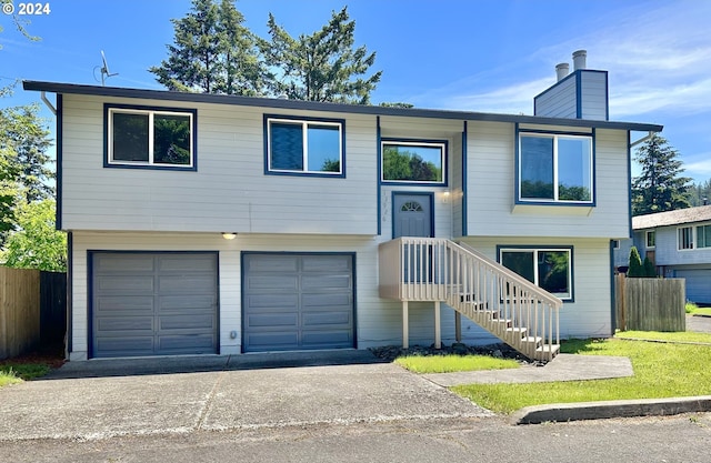 bi-level home with a garage