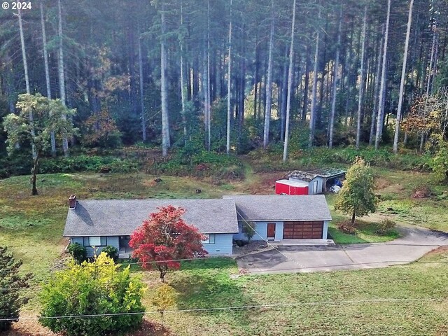 13235 NW Pumpkin Ridge Rd, North Plains, OR 97133 - aerial view of property and surrounding area featuring a forest