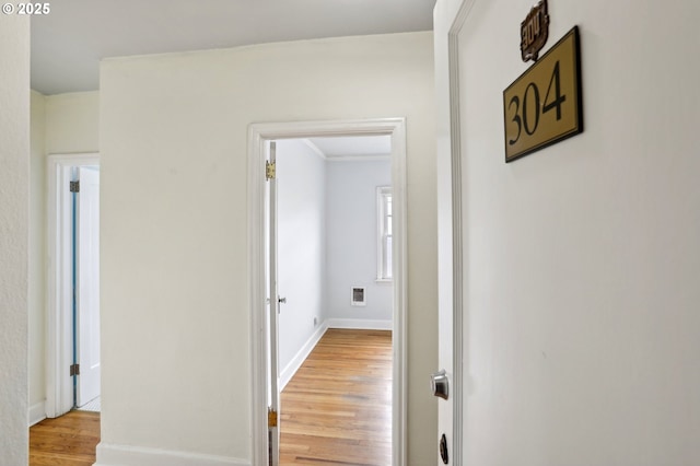 hall featuring light hardwood / wood-style flooring