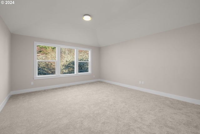 empty room with carpet and lofted ceiling