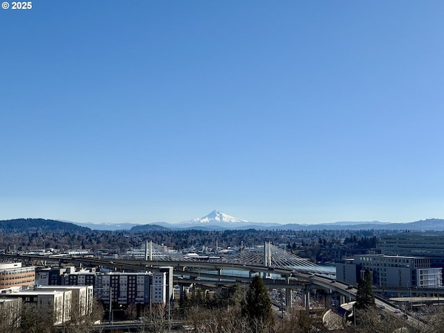 view of mountain feature with a city view