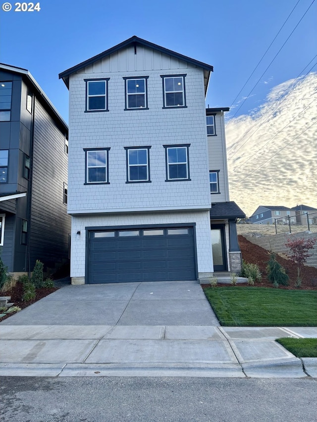 view of property featuring a garage