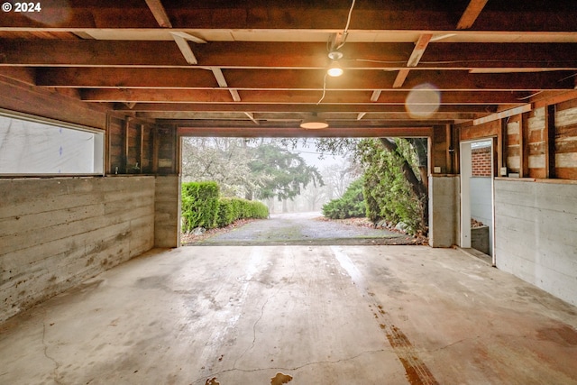 view of garage