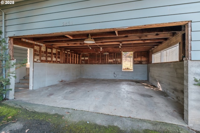 view of garage