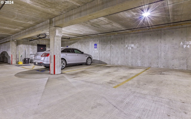 garage with electric panel