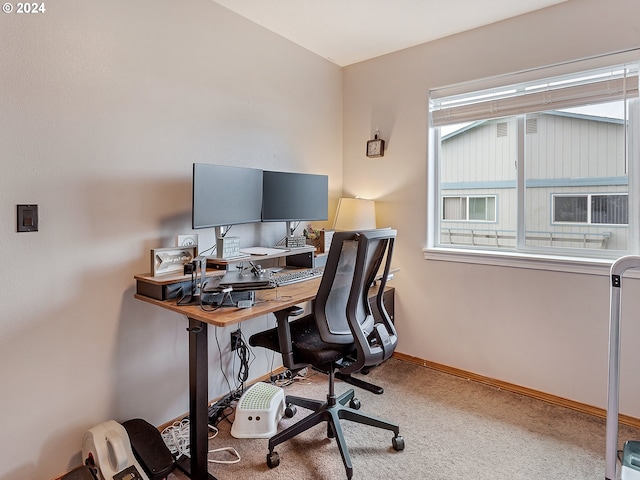 view of carpeted office