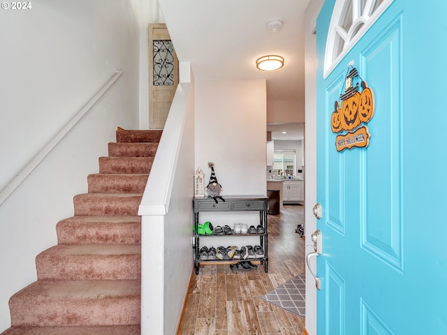 entrance foyer featuring hardwood / wood-style floors