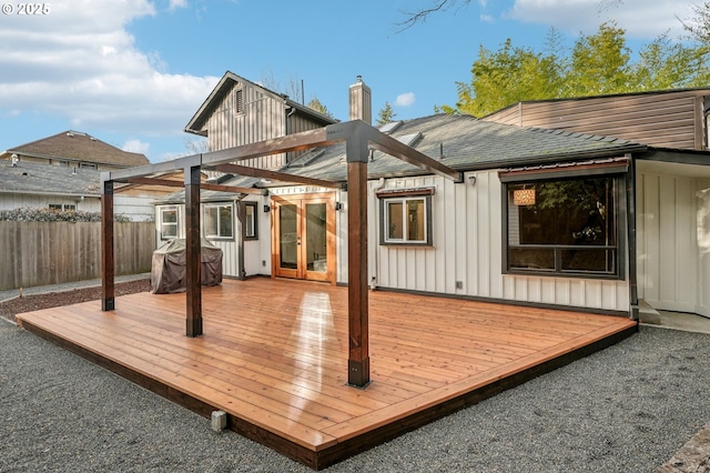 deck with french doors