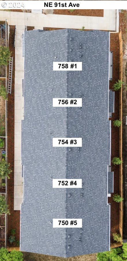 758 NE 91st Ave Unit 1, Portland, OR 97220 - birds eye view of property