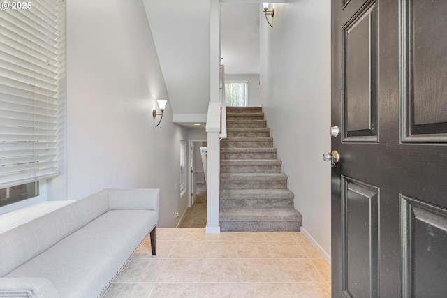 view of tiled foyer entrance