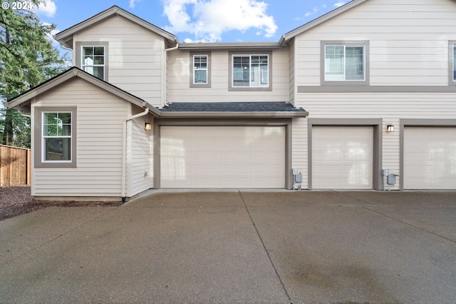 view of front of home with a garage