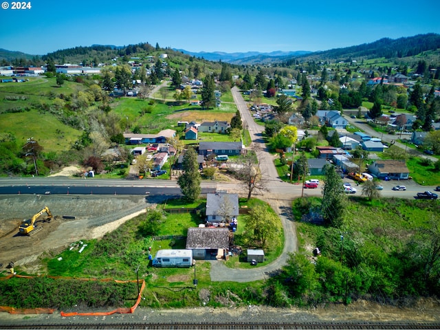 bird's eye view with a mountain view