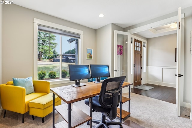 home office featuring french doors