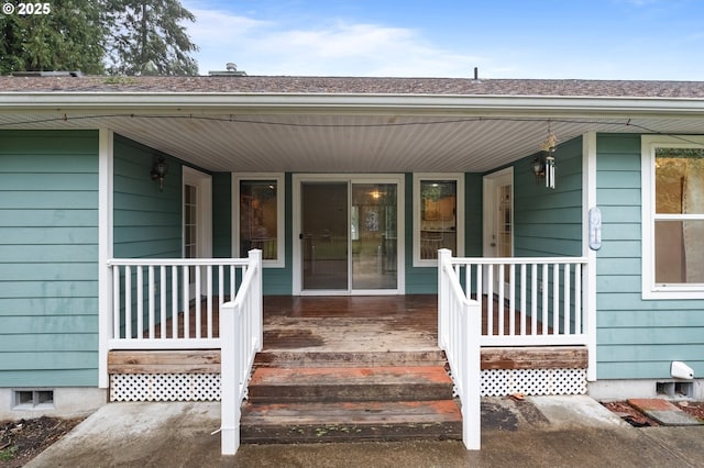 property entrance with a porch