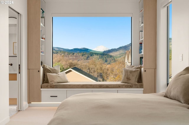 bedroom with a mountain view