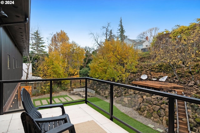 balcony with a patio area