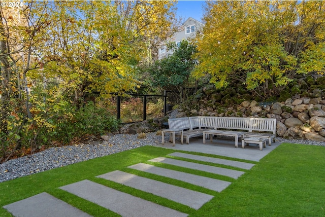 view of yard with a patio