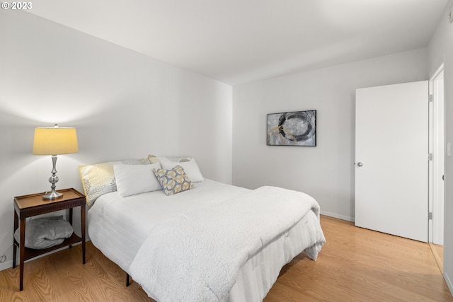 bedroom featuring light hardwood / wood-style floors