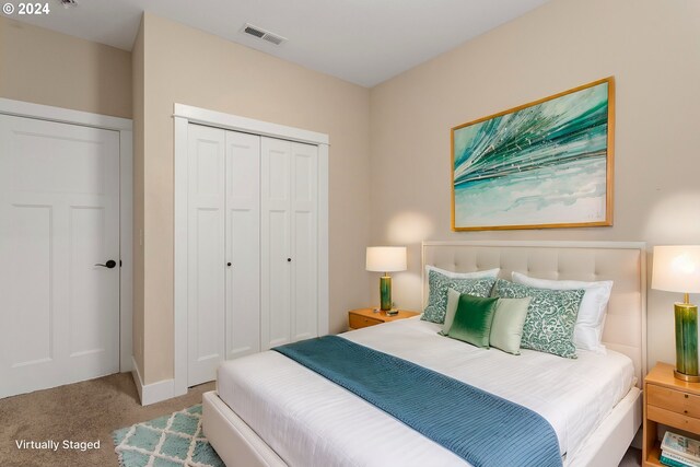 view of carpeted bedroom