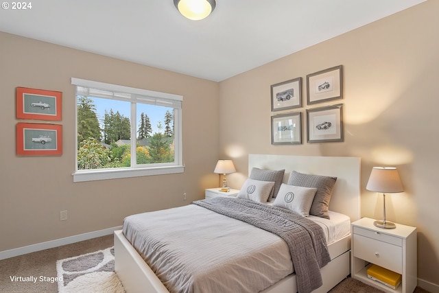 bedroom featuring carpet