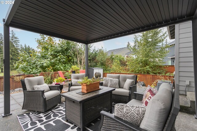 view of patio with an outdoor hangout area