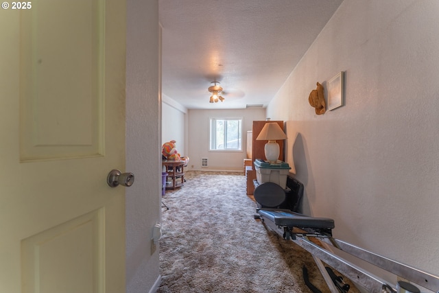 93777 Green Acres Ln, Coos Bay, OR 97420 - hallway featuring carpet flooring and a textured wall