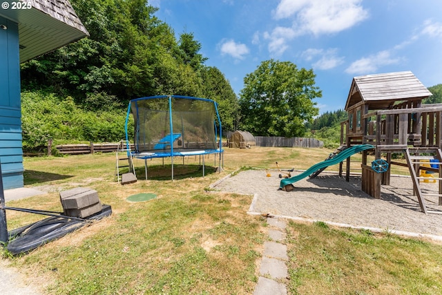 93777 Green Acres Ln, Coos Bay, OR 97420 - view of playground with a trampoline