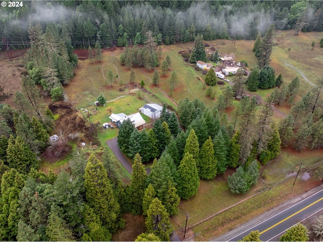 birds eye view of property with a rural view