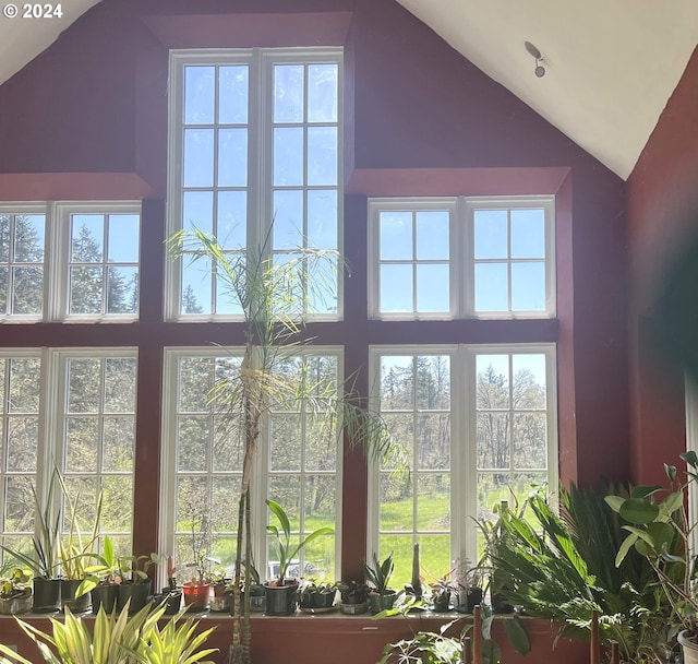 interior space with vaulted ceiling