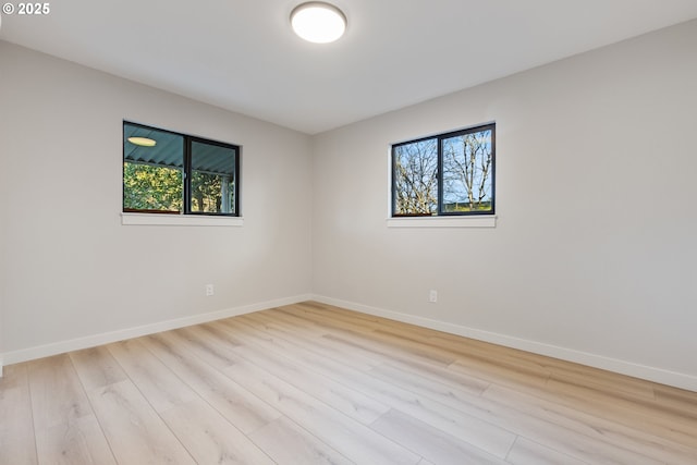 empty room featuring light hardwood / wood-style flooring