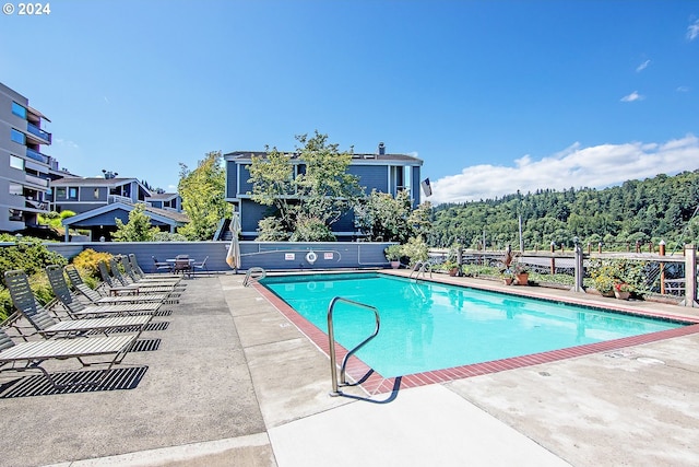 view of pool featuring a patio area