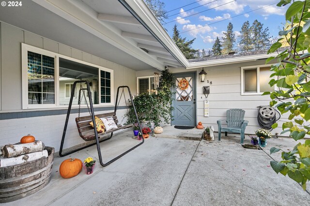 view of side of property featuring a garage