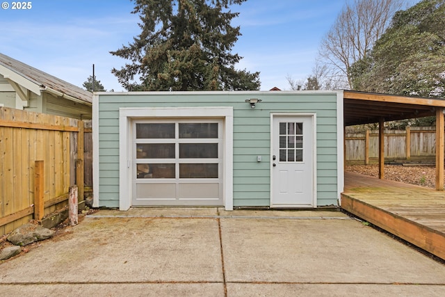 view of garage