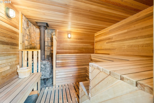 view of sauna