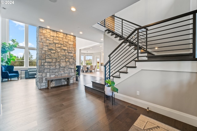 interior space featuring a wealth of natural light and wood-type flooring