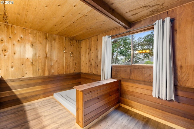 view of sauna / steam room featuring wood-type flooring