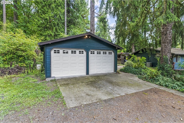 garage with central AC unit