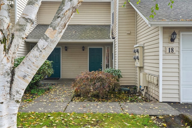 entrance to property with a garage