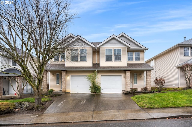 view of front of home with a garage