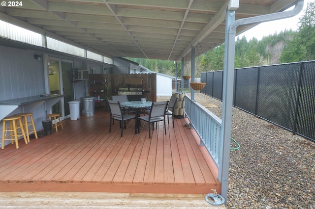 deck with a bar