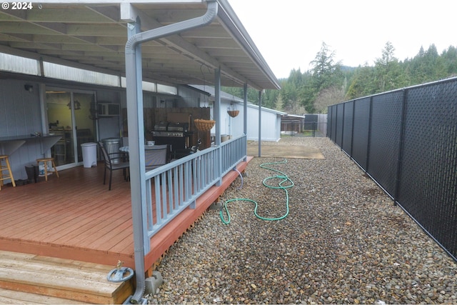 view of yard featuring a deck