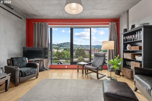 sitting room featuring hardwood / wood-style flooring