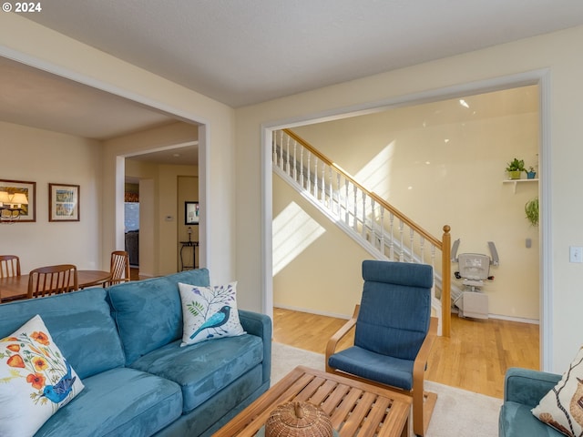 15337 SE Olds Dr, Clackamas, OR 97015 - living room with stairs and wood finished floors