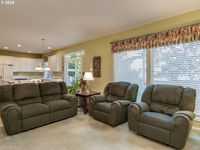 15337 SE Olds Dr, Clackamas, OR 97015 - living room with light carpet and recessed lighting