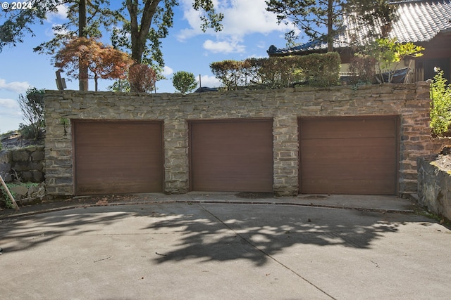 view of garage
